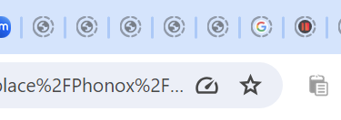 A screen shot of the URL bar of Chrome, at the end of which is a stupid little icon.